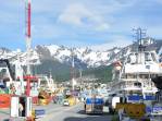 O porto de Ushuaia, na Terra do Fogo, sul da Argentina